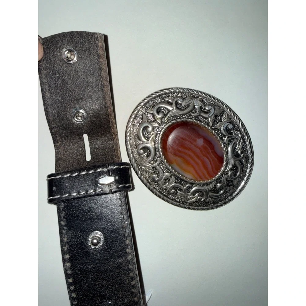 Belts BS118 SZ36 Genuine Full Grain Western Floral Engraved Tooled Leather Belt